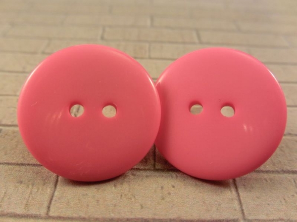Einfache Kunststoff Knopf Ohrstecker Button pink